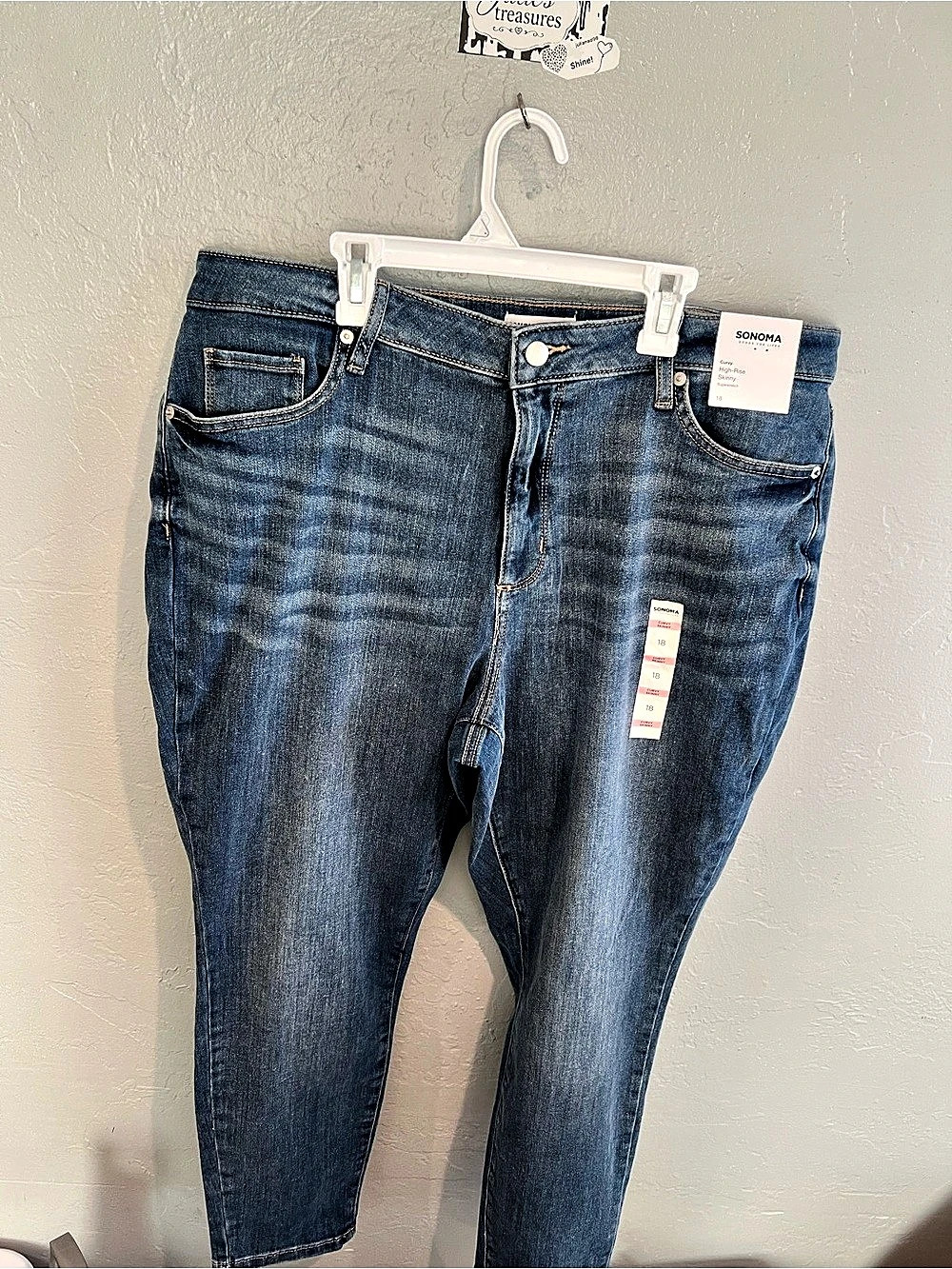 Sonoma Curvy High-Rise Skinny High-Rise Skinny Jeans in Blue Waist 18 NWT